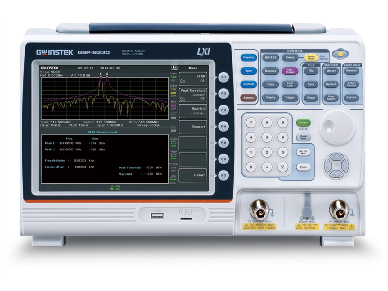 GSP-9330 9kHz~3.25GHz 스펙트럼 분석기, GWINSTEK