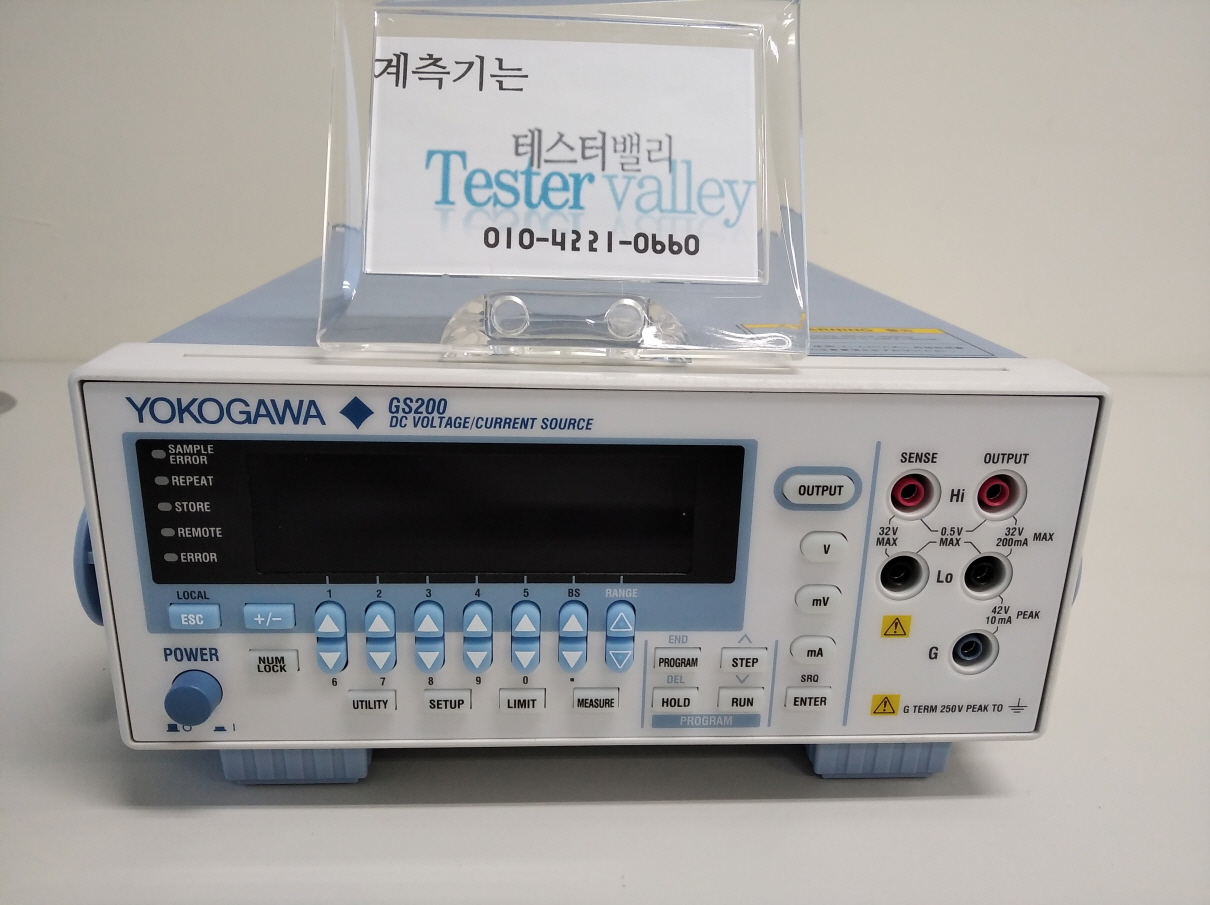 중고 소스미터 GS200, YOKOGAWA DC VOLTAGE / CURRENT SOURCE METER,요꼬가와 DC소스발생기